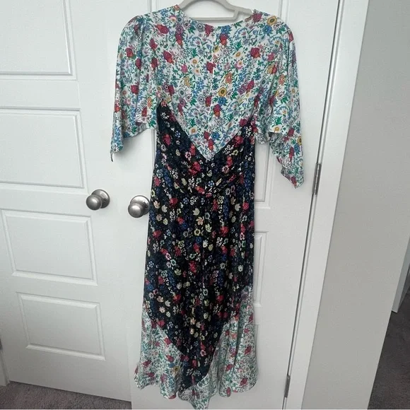 Topshop Floral Patchwork Midi Dress Size 2 - Picture 5 of 6